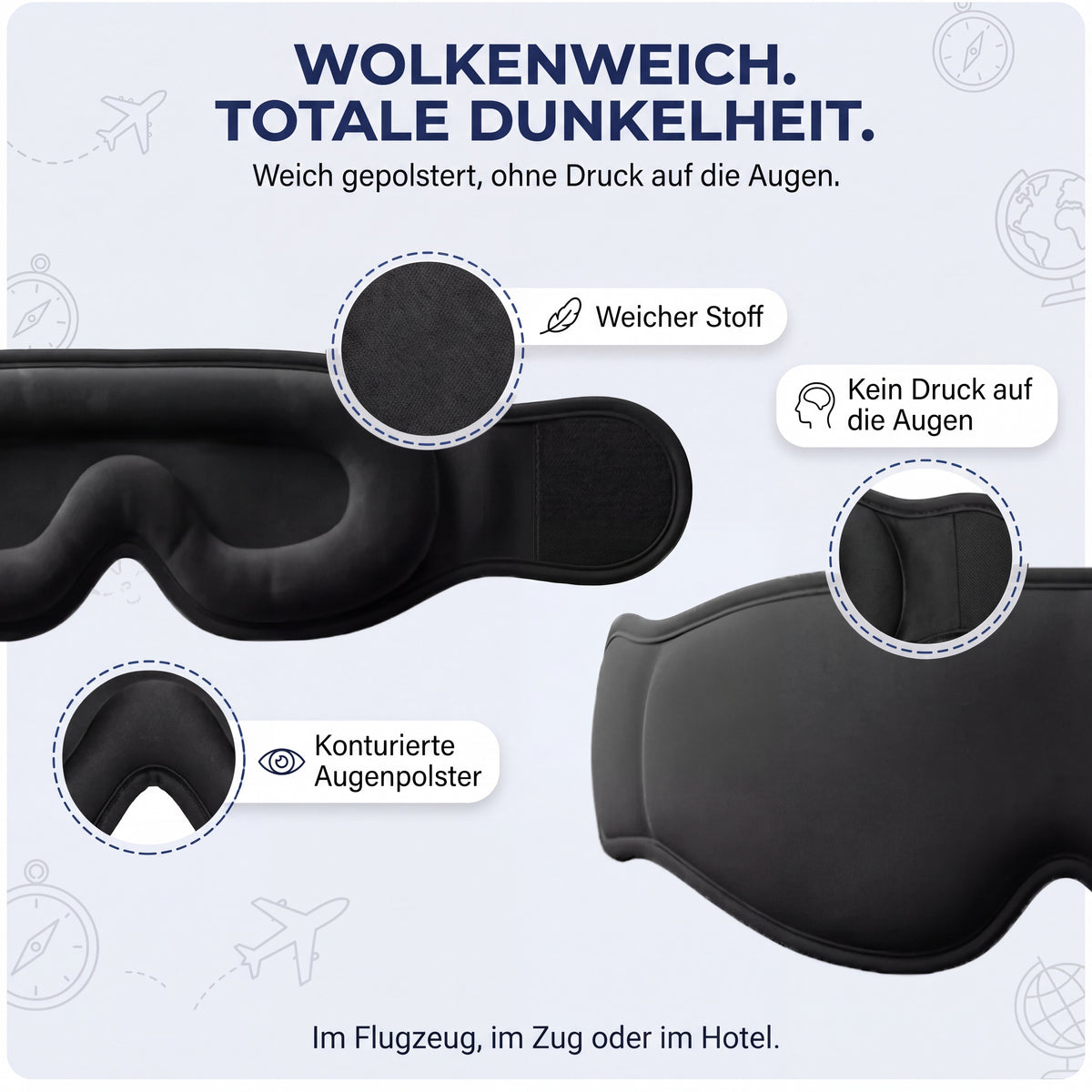3-in-1 Schlafset: endlich im Flieger schlafen